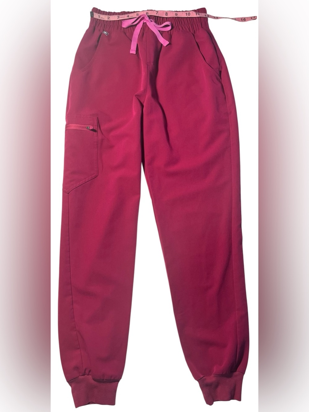 🩷FIGS Zamora High-Waisted Jogger Scrub Pants. Color-Dark Magenta. Size-XS. EUC - Picture 7 of 12